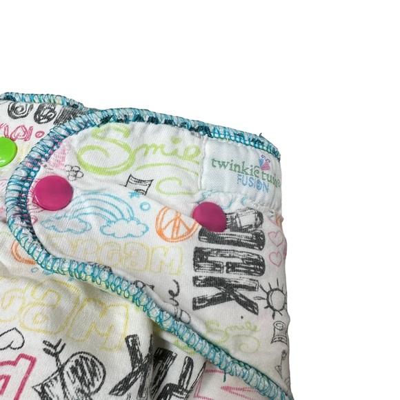 Twinkie Tush Cloth Diaper Bundle Fabric Diaper Baby Adjustable Pink Yellow - Picture 12 of 14